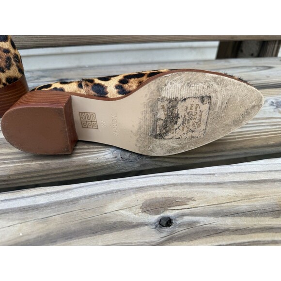 J. Crew Walker Leopard Print Calf Hair Leather Ankle Boots Sz 7.5 Mob Wife  $198 - Picture 3 of 10